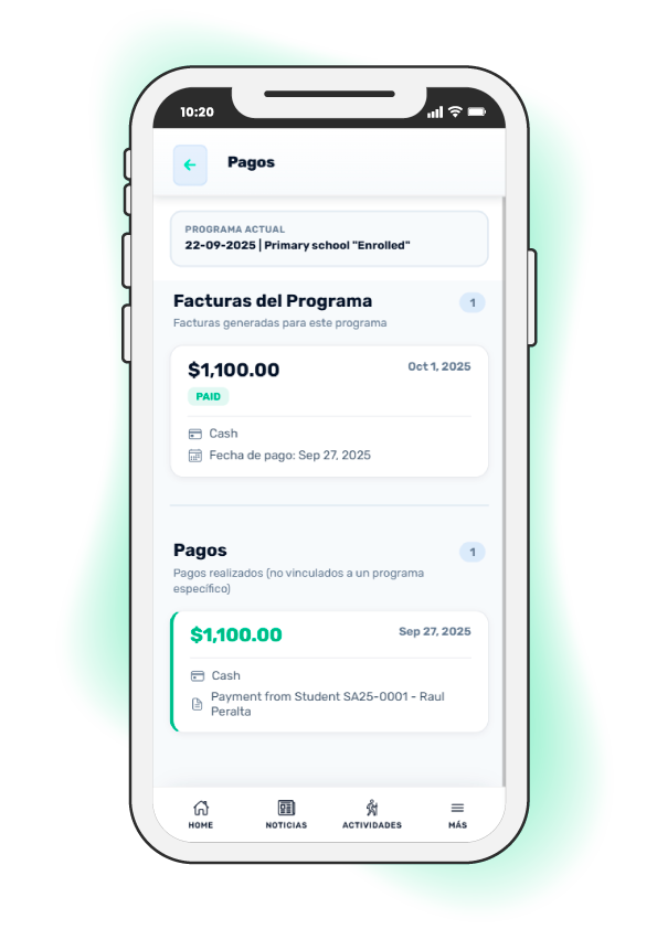Clear account statements for families
